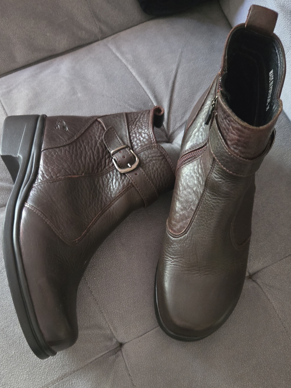 Dansko Dark Brown Leather Ankle Boots with Side Buckle